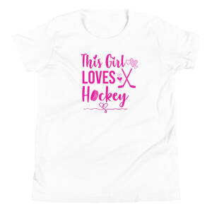 This Girl Loves Hockey Youth Short Sleeve T-Shirt