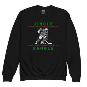 Jingle Dangle Hockey Holiday Youth crewneck sweatshirt