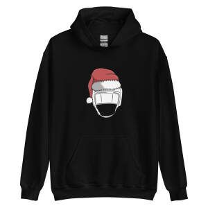 Santa Hat Holiday Hockey Helmet Hoodie