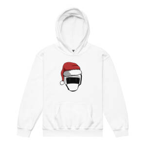 Holiday Hockey Helmet Santa Hat Youth hoodie