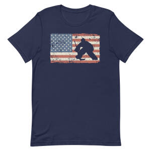 American Flag 4th of July Hockey Goalie T-Shirt