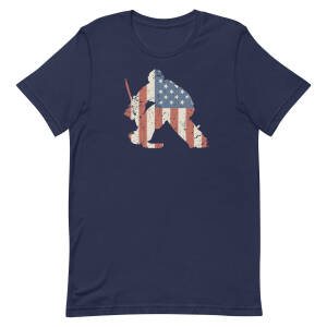 American Flag Hockey Goalie 4th of July T-Shirt