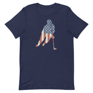 American Flag Hockey Player 4th of July T-Shirt