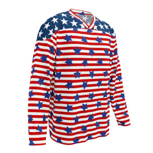 Celly Threads American Flag Hockey Jersey - Patriotic Ice Hockey Apparel