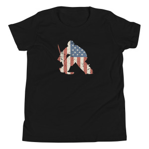 American, Patriotic Flag Hockey Goalie - Youth Hockey Goalie T-Shirt - Patriotic Ice Hockey Apparel for Kids