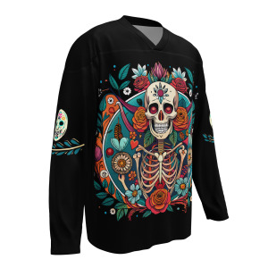 Dia De Los Muertos Ice Hockey Jersey – Celebrate in Style on and off the Ice